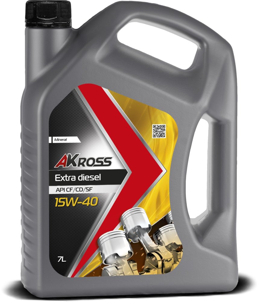 Моторное масло AKross 15W-40 Extra Diesel СF/CD/SF 7 л (дизель)