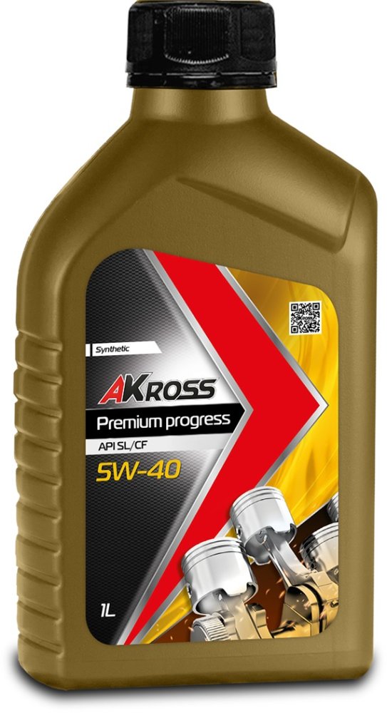 Моторное масло AKross 5W-40 Premium Progress SL/CF 1 л (бензин)