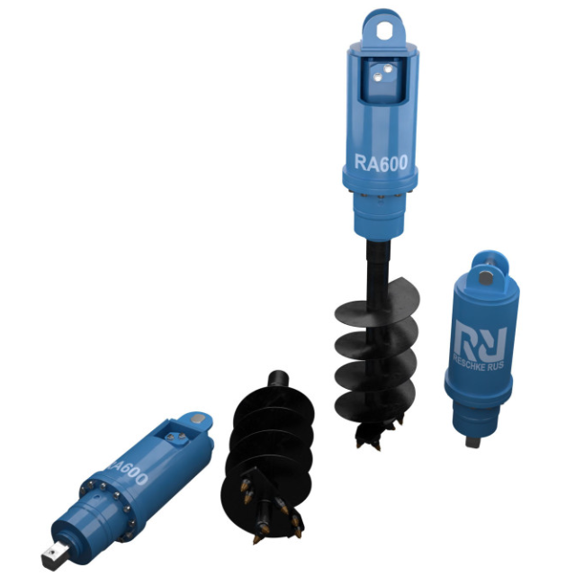 Гидробур Reschke RA 600 на экскаватор-погрузчик 4-8 т