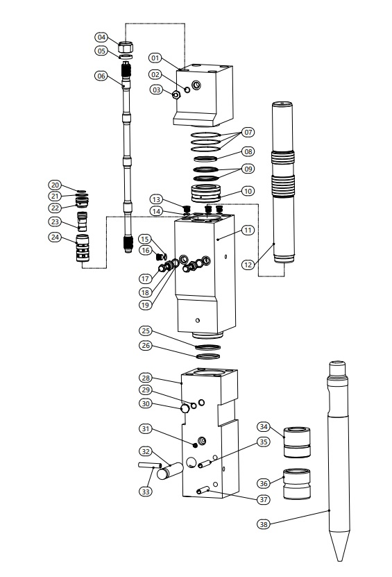 RR500FX - внутренняя часть гидромолота (500FX-034 Верхняя втулка)