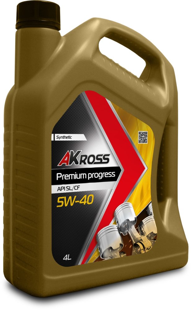 Моторное масло AKross 5W-40 Premium Progress SL/CF 4 л (бензин)