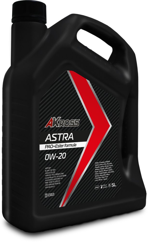 Синтетическое моторное масло AKross Astra 0W-20 SP GF-6A C5/C6 PAO+Ester formula 5 л