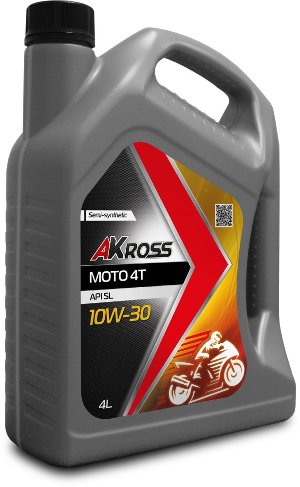Моторное масло AKross 10W-30 Moto 4t SL 4 л