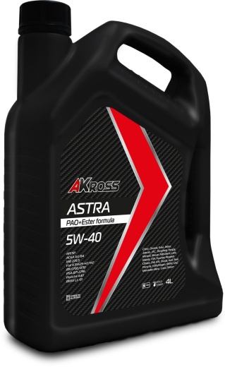 Синтетическое моторное масло AKross Astra 5W-40 SP A3/B4 PAO+Ester formula 4 л