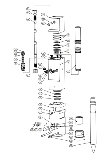 RR1100FX - внутренняя часть гидромолота (1100FX-036 Верхняя втулка)