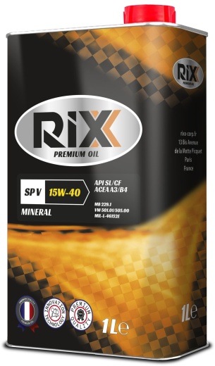 Масло моторное минеральное RIXX SP V 15W-40 API SL/CF ACEA A3/B4 -1 л