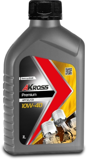 Моторное масло AKross 10W-40 Premium SG/CD 1 л (бензин)