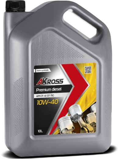 Моторное масло AKross 10W-40 Premium Diesel СF-4/CF/SG 10 л (дизель)